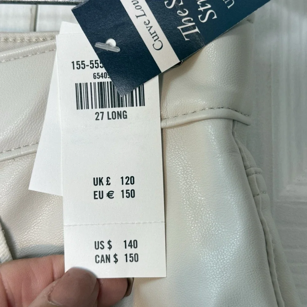 Abercrombie & Fitch Jeans Womens 27 Cream/leather Curve Love High Rise NWT $140‎